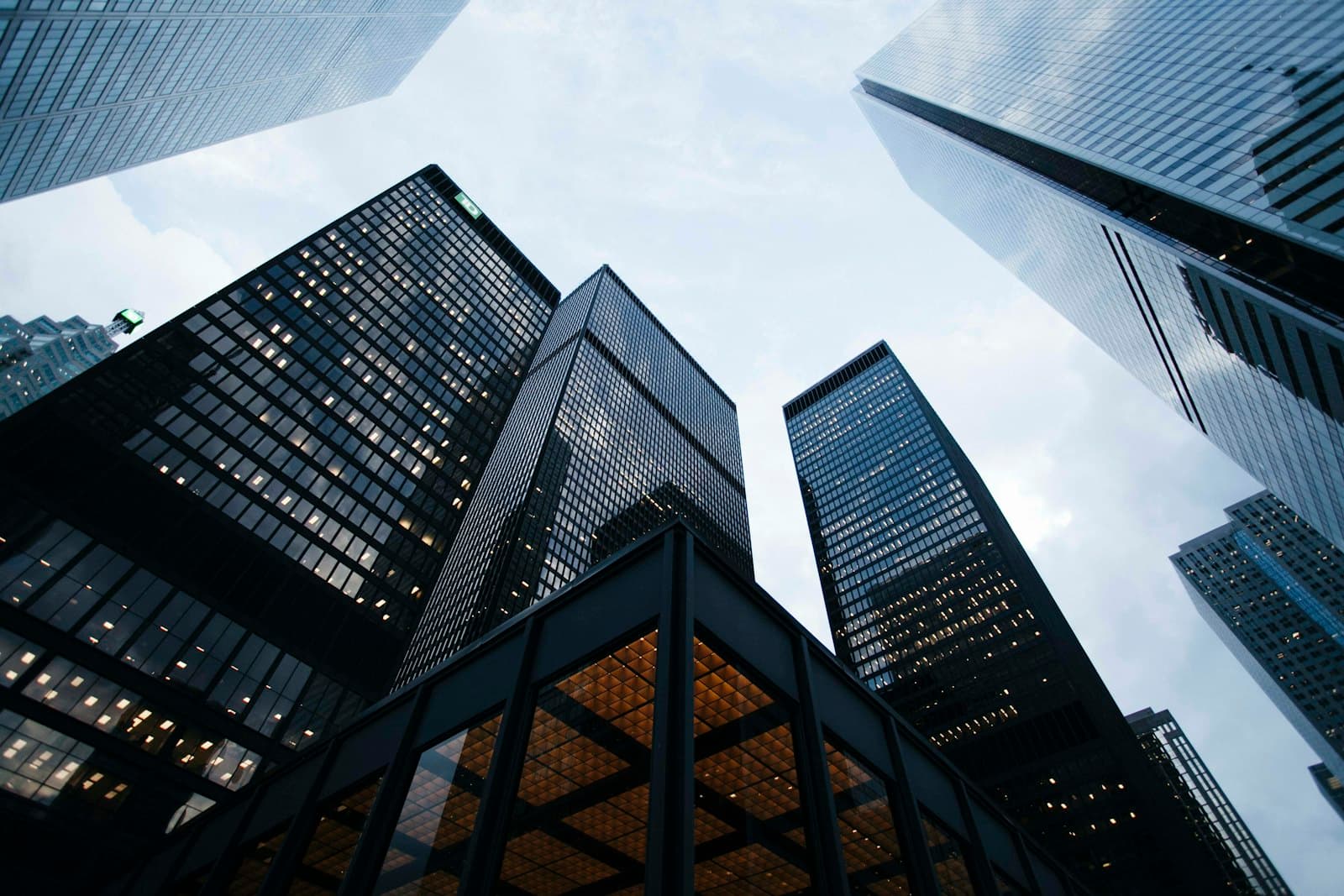 Modern glass towers rising into the skyline