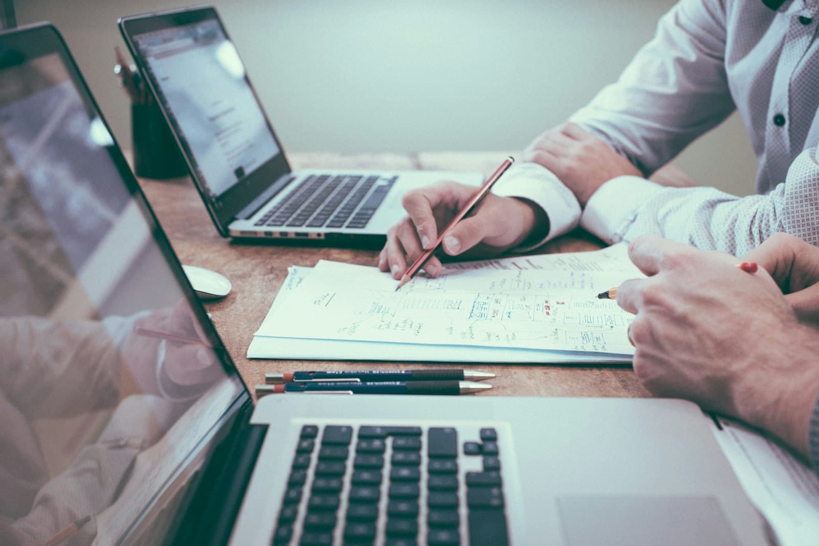 Business planning materials on a desk